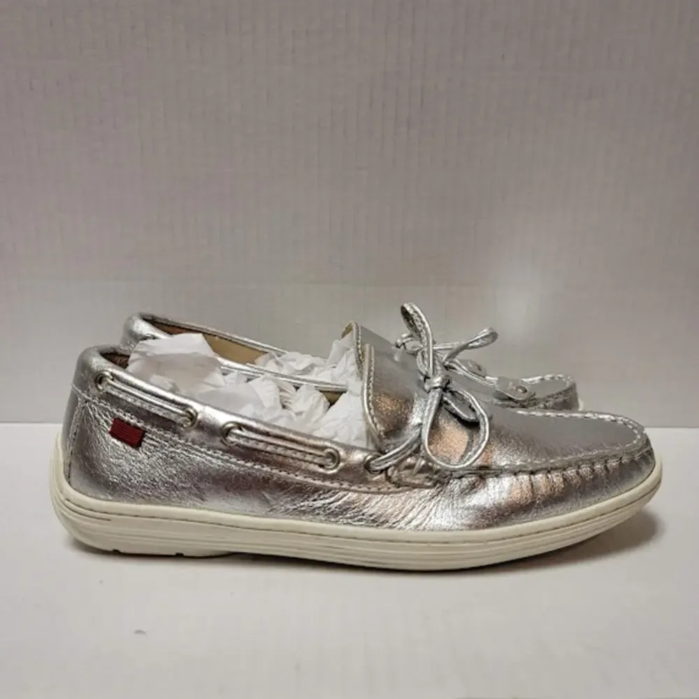 Marc Joseph Silver Size 4.5 Boat Driving Shoes Womens Casual Youth/Girls/Women